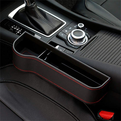 Seat Pockets PU Leather Car Console Side Organizer with